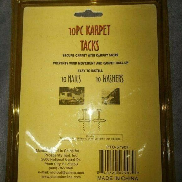 10pc Karpet Tacks 5in‎ PTC-57907 camper boat vintage - Picture 2 of 4
